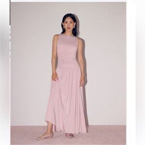 Knit drop waist maxi dress